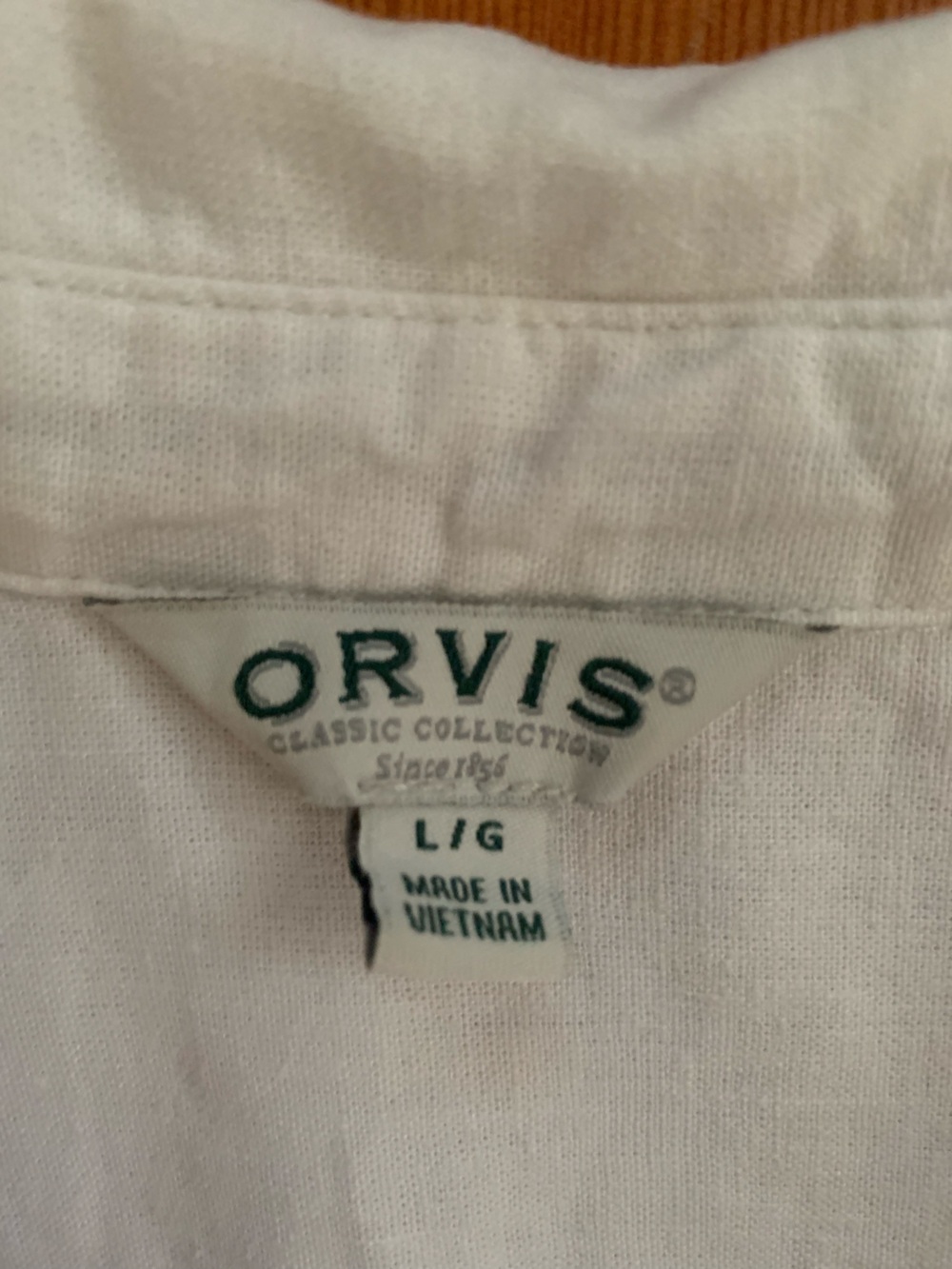 Orvis Women's White Linen Button-Front Short Sleeve Shirt Sz L - Picture 3 of 4